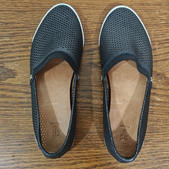 Frye Melanie Pewter Leather Flats Size 6.5 M Metallic - Picture 7 of 12